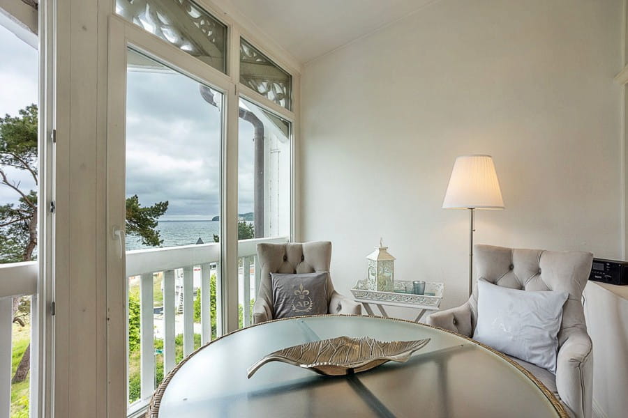 Villa Aegir Appartement 9 - Meerblick vom Balkon