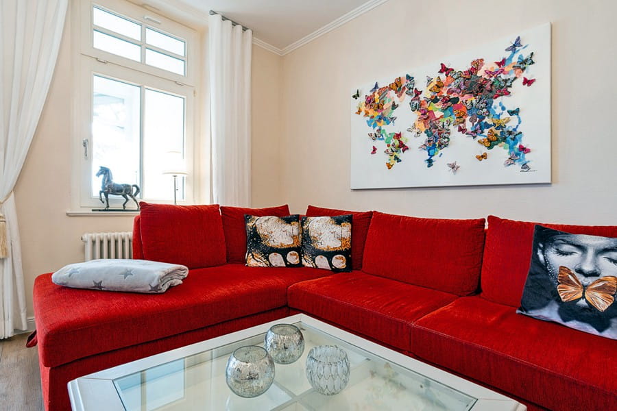 Villa Aegir Appartement 9 - Wohnraum mit gemtlicher Sitzecke
